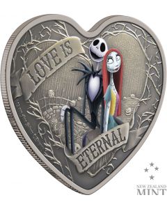 2021 1 oz Niue Disney The Nightmare Before Christmas  - Love is Eternal .999 Silver Antique Coin
