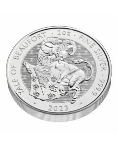 2023 2 oz Great Britain The Royal Tudor Beasts Series - The Yale of Beaufort .9999 Silver BU Coin