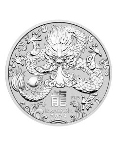 2024 1 oz Australia Lunar Series III - Year of the Dragon .9999 Silver BU Coin