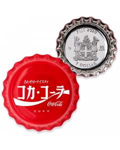2020 6 gram Fiji Coca-Cola Global Edition #5 - Japan Bottle Cap .999 Silver Proof Coin