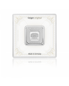 1oz Geiger .999 Silver Square Minted Bar (In Capsule)
