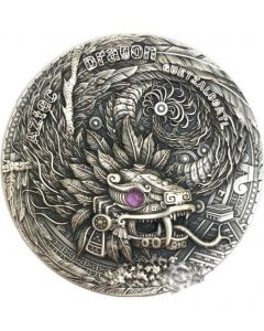 2020 2oz Niue Aztec Dragon .999 Silver Antique Coin
