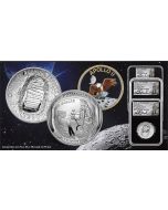 2019 美国阿波罗11号 50週年3枚珍藏套装 (NGC PF70UC 首日发行 - CHARLIE DUKE 签署标签)