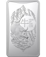 2021 1/2oz Australia Lunar Year of the Ox .999 Silver Ingot Frosted Uncirculated Coin